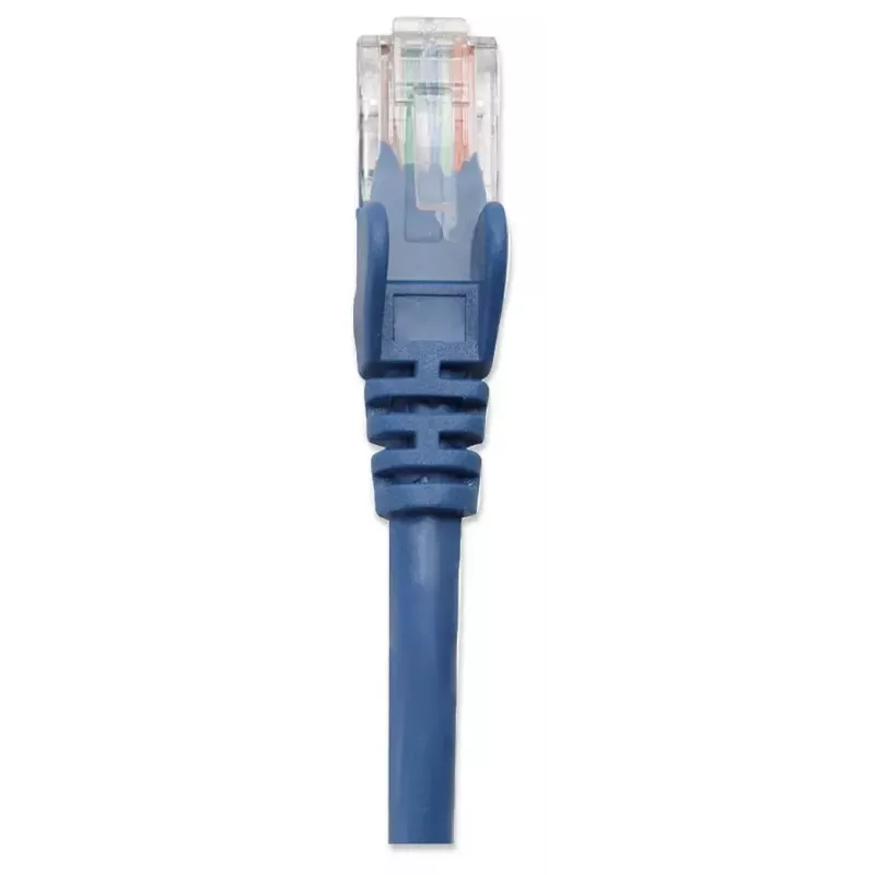 Intellinet tinklo kabelis, Cat5e, 3 m, mėlynas, CCA, U/UTP, PVC, RJ45, paauksuoti kontaktai, užkabinimų išvengianti konstrukcija, su apsauga, garantija visam naudojimo laikui