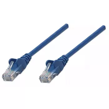 Intellinet tinklo kabelis, Cat5e, 3 m, mėlynas, CCA, U/UTP, PVC, RJ45, paauksuoti kontaktai, užkabinimų išvengianti konstrukcija, su apsauga, garantija visam naudojimo laikui