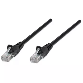 Intellinet tinklo komutacinis kabelis, Cat6, 5 m, juodas, CCA, U/UTP, PVC, RJ45, paauksuoti kontaktai, neužkabinamas, su apsauginiu gaubteliu, garantija visam gyvenimui