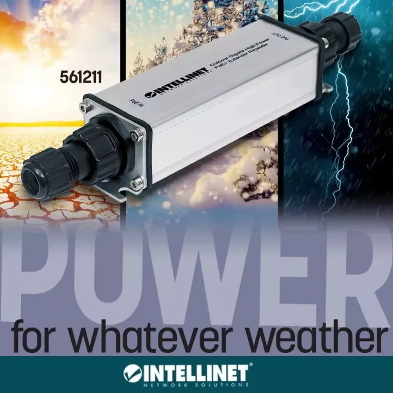 Lauko Gigabit PoE+ plėtiklis Intellinet 561211