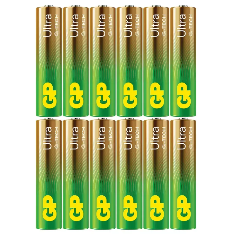 Vienkartinė šarminė baterija GP GP24AU AAA 44,5 mm aukštis 11,5 g cilindrinė laikymo trukmė 10 metų sertifikuota pagal IEC 60086-2:2021