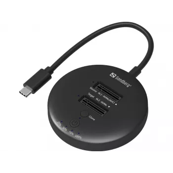 Sandberg USB3.2 Cloner Dock for NVMe M.2 SSD, Juoda, 20 Gbit/s