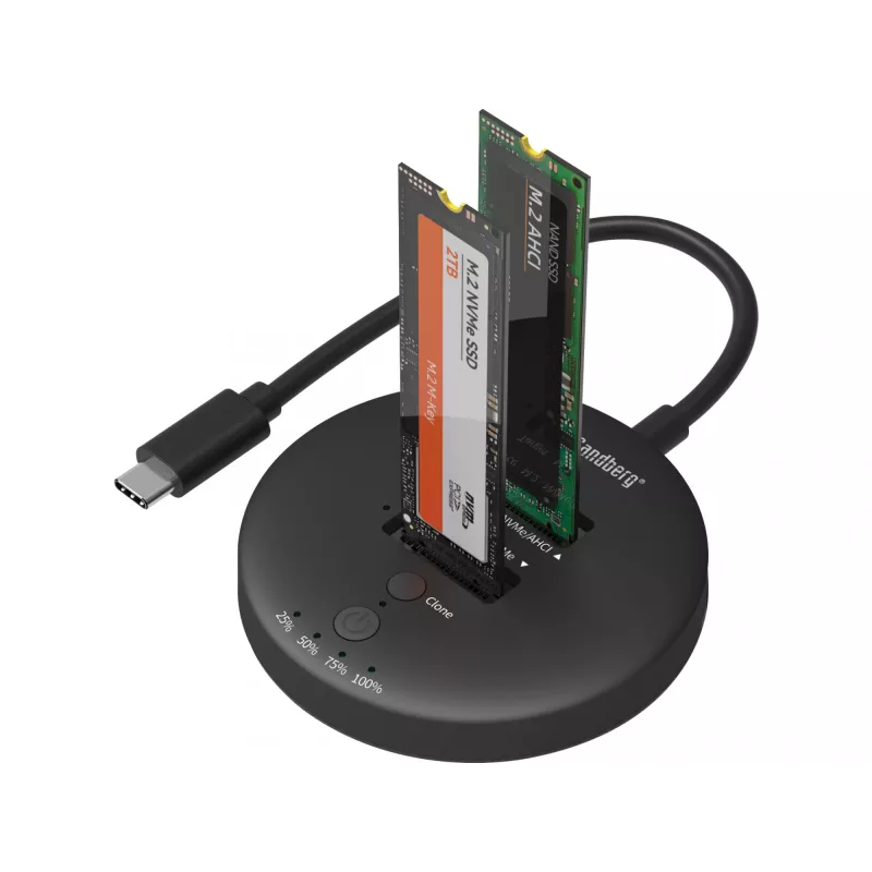 Sandberg USB3.2 Cloner Dock for NVMe M.2 SSD, Juoda, 20 Gbit/s