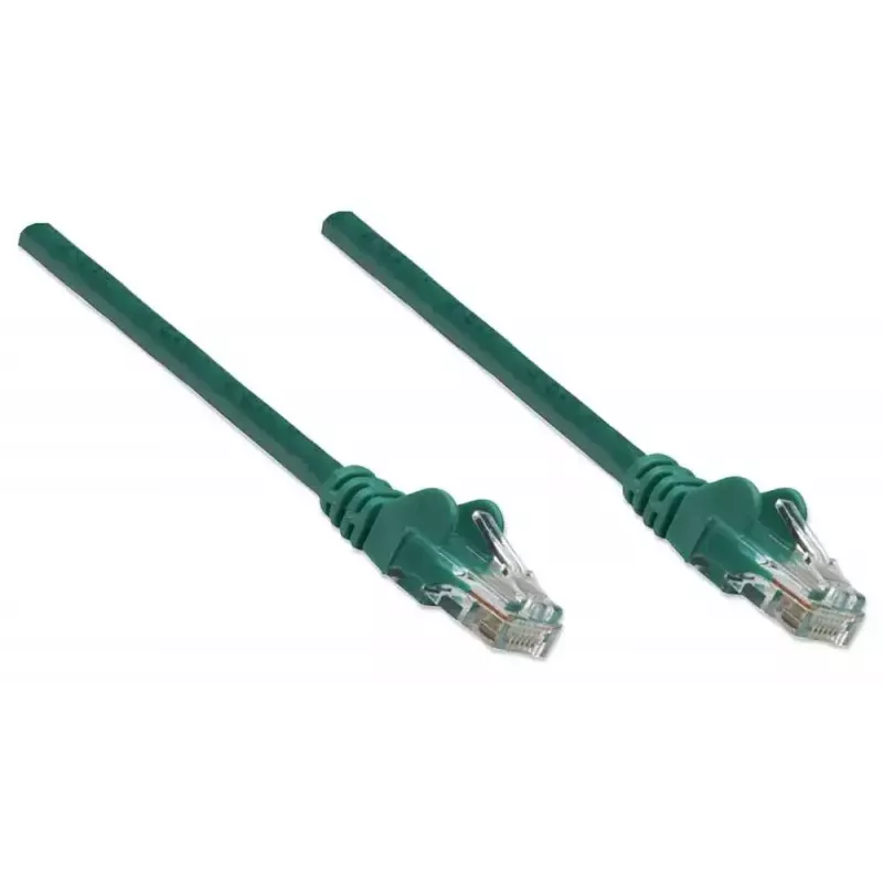 Intellinet tinklo komutacinis kabelis, 6 kat., 0,5 m, žalias, CCA, U/UTP, PVC, RJ45, paauksuoti kontaktai, neužsikabinanti apsauga, įvorė, garantija visam naudojimo laikui