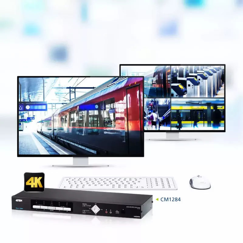 ATEN 4 prievadų USB HDMI kelių rodinių KVMP komutatorius