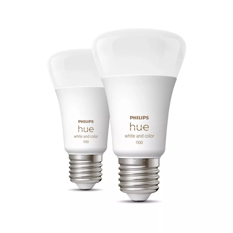 Philips Hue White and colour ambience A60 – E27 išmanioji lemputė – 1100 (2 vnt. pakuotė)