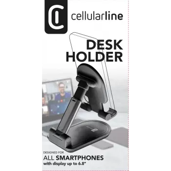 Cellularline stalinis laikiklis - universalus išmaniesiems telefonams ir planšetėms sulankstomas stalo stovas išmaniesiems telefonams ir planšetėms