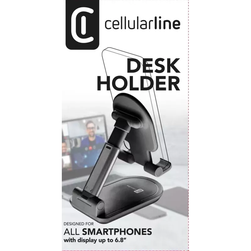Cellularline stalinis laikiklis - universalus išmaniesiems telefonams ir planšetėms sulankstomas stalo stovas išmaniesiems telefonams ir planšetėms