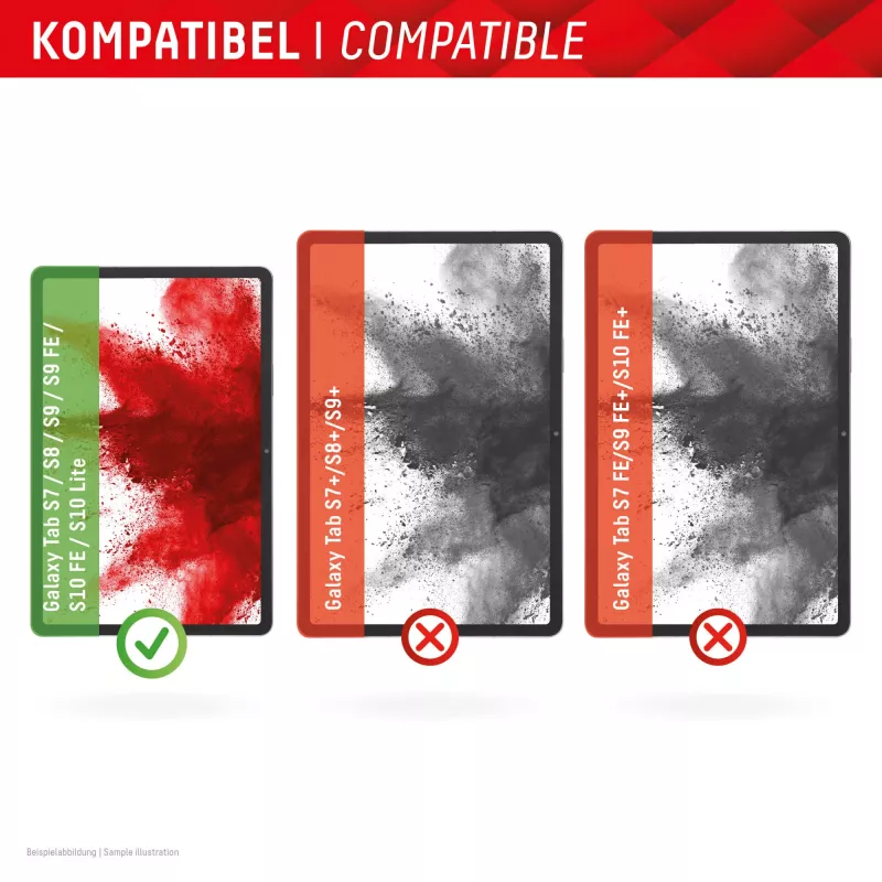 “Displex” planšetės stiklas (9H), skirtas “Samsung Galaxy Tab S7/S8/S9/S9 FE/S10 FE/S10 Lite”, su ekologišku montavimo rėmeliu, nedūžtantis