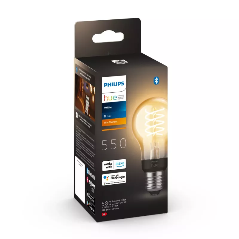 Philips Hue A60 – E27 išmanioji lemputė, Išmanioji lemputė, Bluetooth/Zigbee, Balta, LED, E27, A60