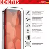 Displex Premium ekrano apsauga (visas paviršius, 10H), skirta Apple iPhone 13/13 Pro/14/16e/17e, Eco montavimo rėmelis, visas paviršius