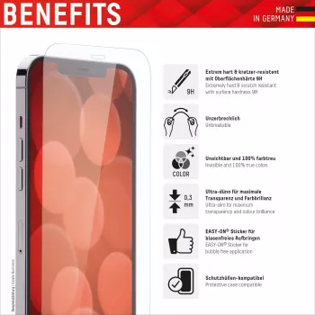 Displex Smart Glass (9H) Apple iPhone 13/13 Pro/14/16e/17e, tvirtinimo lipdukas, nedūžtantis