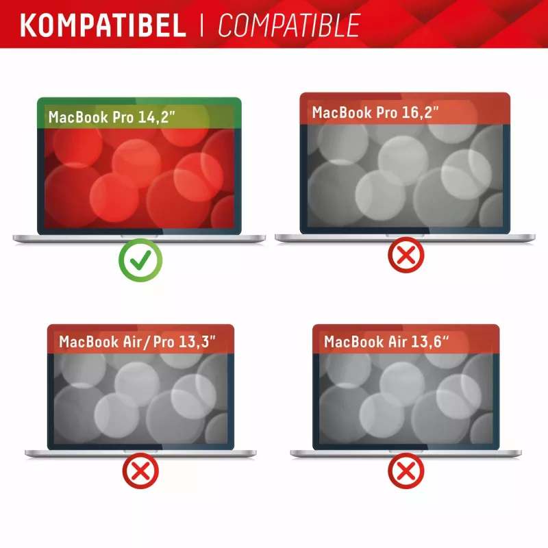 Displex PRIVACY SAFE magnetinis dvipusis privatumo filtras, skirtas MacBook Pro 14,2 colio, atsparus dulkėms ir įbrėžimams