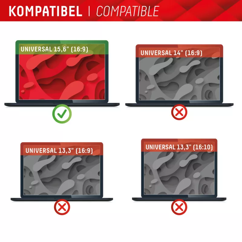 Privatumo filtras Displex PRIVACY SAFE 15,6 colio 2 krypčių magnetinis blizgus/matinis