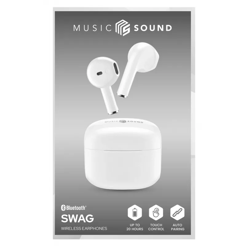 Music Sound Swag SWAG yra kapsulės formos Bluetooth ausinės, prieinamos daugybe ryškių, itin madingų spalvų.