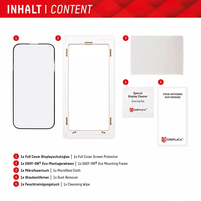 Displex pilno dangos ekrano apsauginis stiklas (10H), skirtas „Samsung Galaxy A54 5G“, su EASY-ON® Eco montavimo rėmeliu