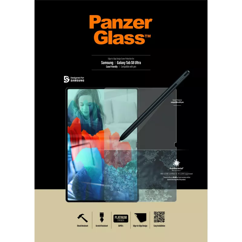 PanzerGlass ® Ekrano apsauga Samsung Galaxy Tab S8 Ultra | S9 Ultra | Itin platus pritaikymas