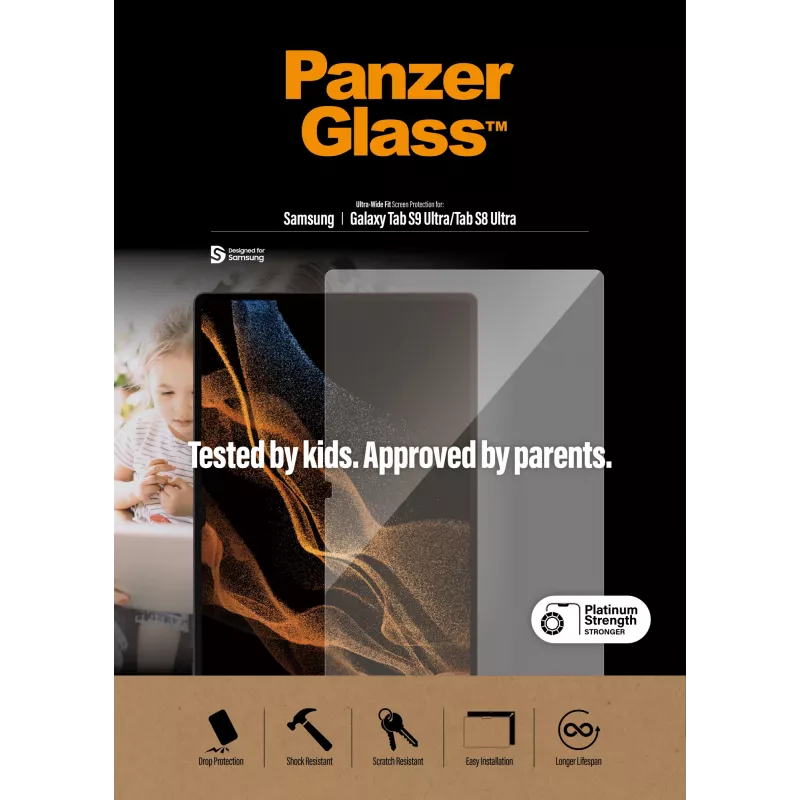 PanzerGlass ® Ekrano apsauga Samsung Galaxy Tab S8 Ultra | S9 Ultra | Itin platus pritaikymas