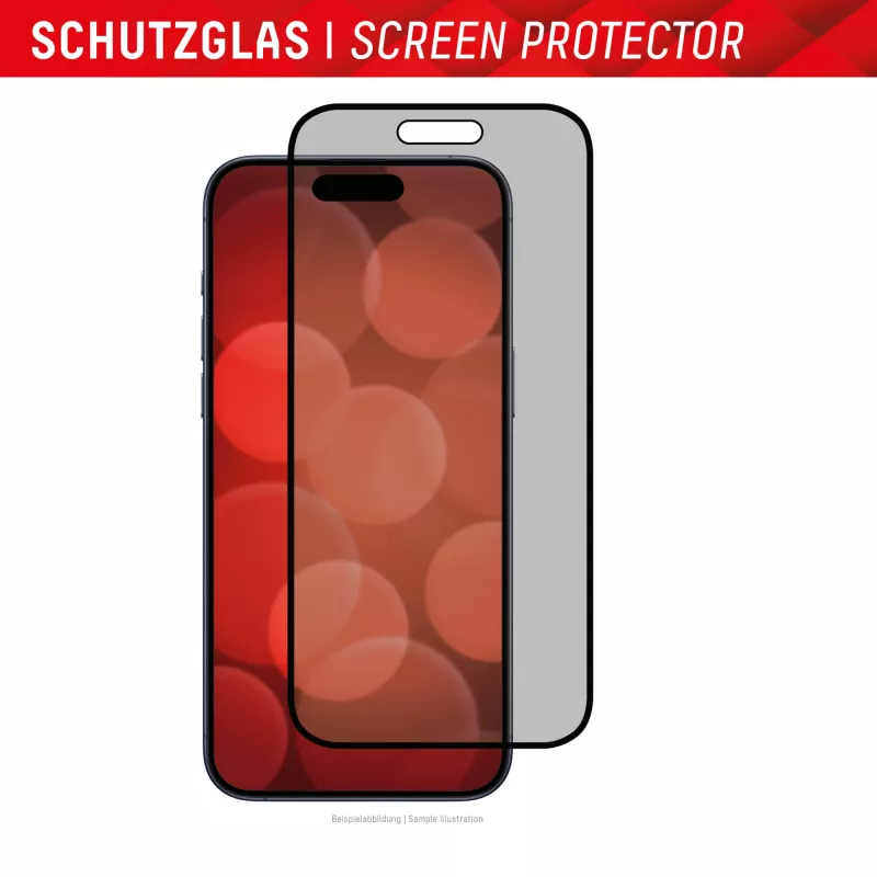 Displex privatumo ekrano apsauga (10H), skirta Apple iPhone 15/15 Pro, Eco montavimo rėmelis, privatumo filtras