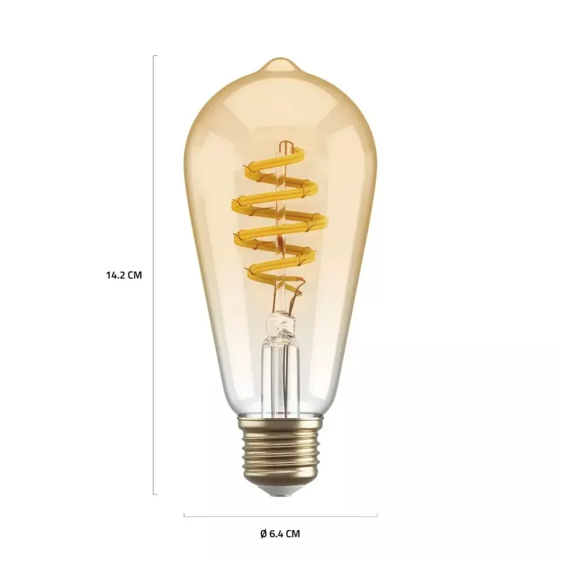 Išmanioji lemputė Hombli HBEB-0212 Wi‑Fi 5,5 W, auksinė, A‑G energijos klasė, Ø61×142 mm