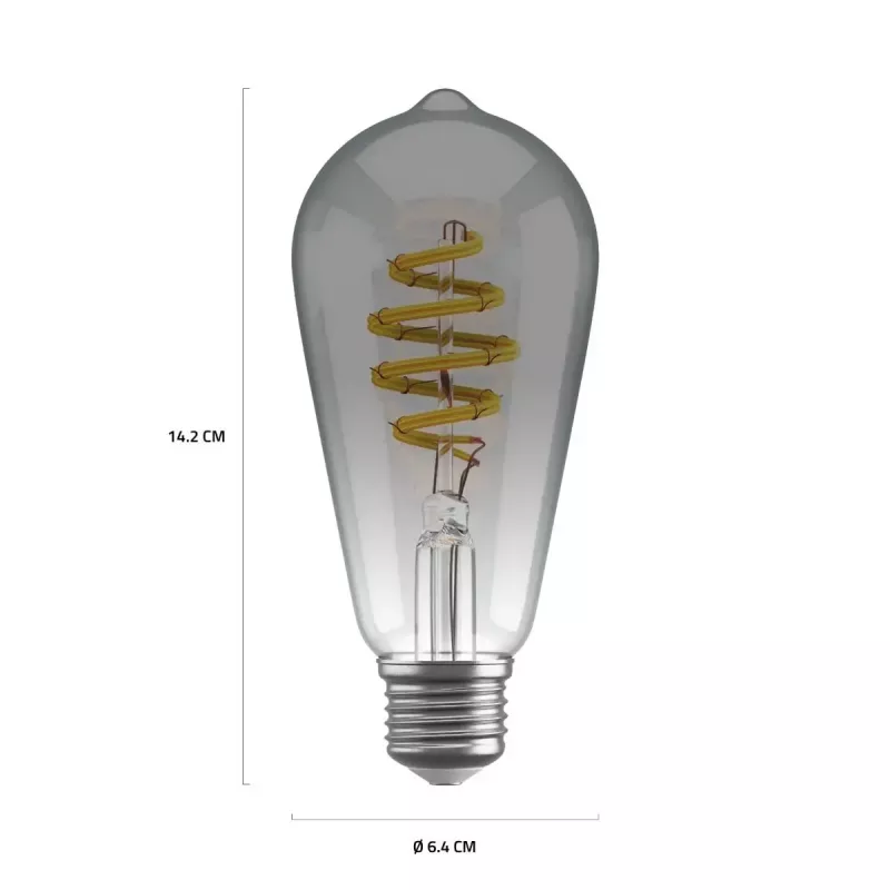 Išmanioji lemputė Avanca International BV Hombli HBEB-0211, Wi‑Fi, 5,5 W, pilka, A19 (6,1×14,2 cm)