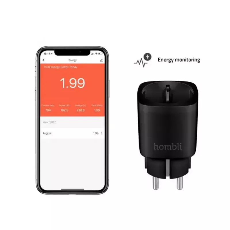 Išmanusis kištukinis lizdas Avanca International BV Hombli Smart Socket EU Juoda — Wi‑Fi, 220–250V, 3,68kW, patalpose, plastikinis