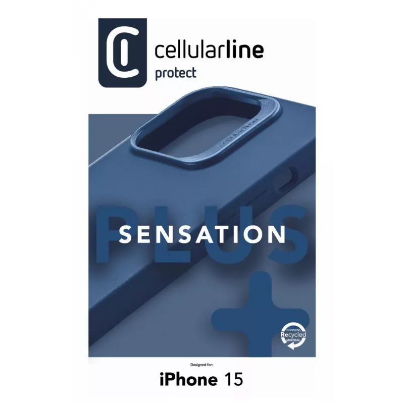 Dėklas Cellularline Sensation+ iPhone 15 Mėlynas Vienos spalvos