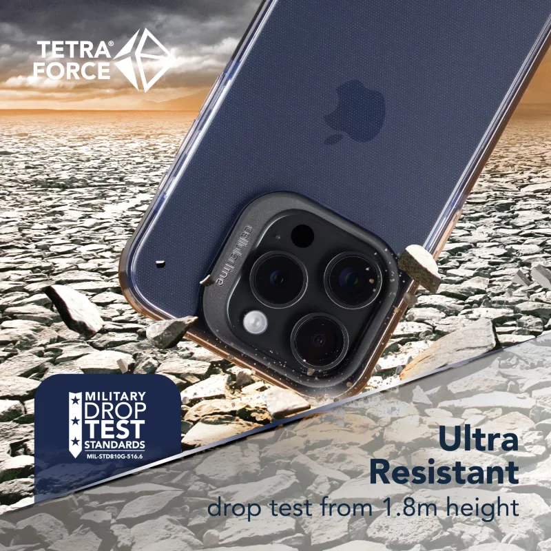 Dėklas Cellularline Tetra Force Strong Guard iPhone 15 Pro juodas