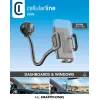 Sourcing Cellularline Hug Flexi XL universalus pasyvus laikiklis su siurbimo taurele mobiliesiems telefonams, juoda/pilka