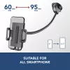 Sourcing Cellularline Hug Flexi XL universalus pasyvus laikiklis su siurbimo taurele mobiliesiems telefonams, juoda/pilka