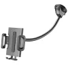 Sourcing Cellularline Hug Flexi XL universalus pasyvus laikiklis su siurbimo taurele mobiliesiems telefonams, juoda/pilka