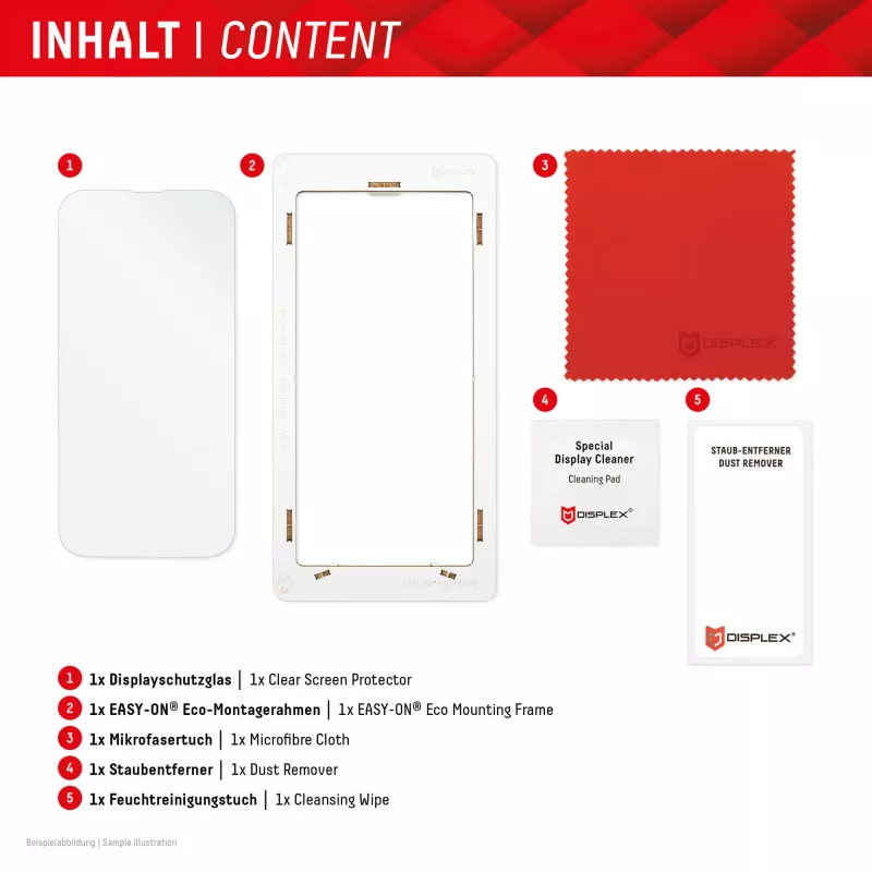 Displex ekrano apsauga (10H), skirta Samsung A15/A15 5G, su EASY-ON® Eco montavimo rėmeliu, atspari įbrėžimams