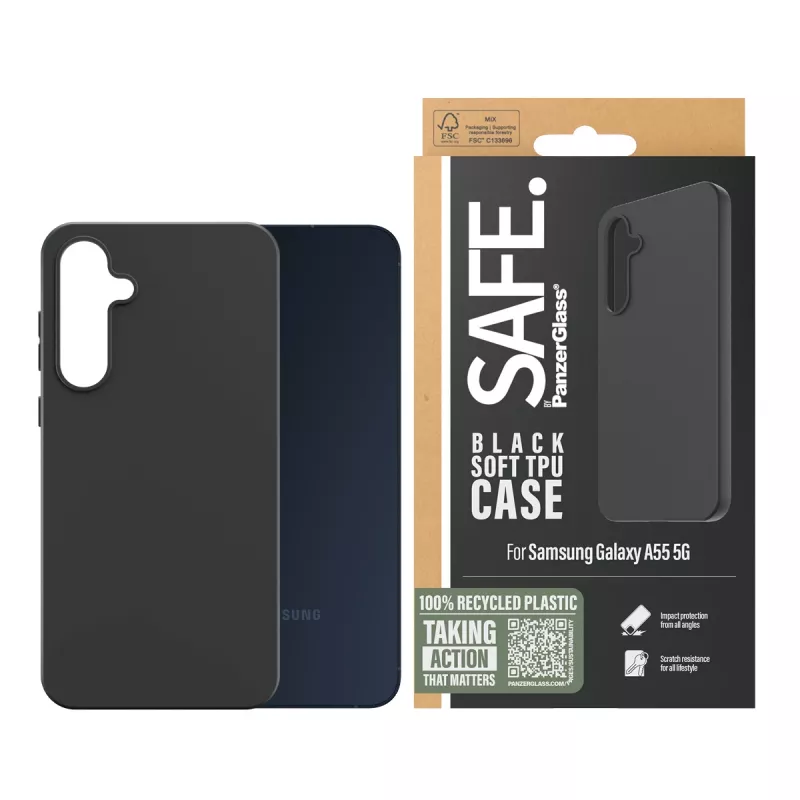 PanzerGlass SAFE. by ® TPU dėklas Samsung Galaxy A55 5G | Juoda