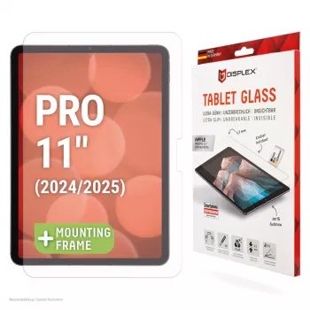 Displex Tablet Glass (9H), skirtas Apple iPad Pro 11'' (2025/2024), Eco montavimo rėmelis, nesudužįs, itin plonas, nematomas