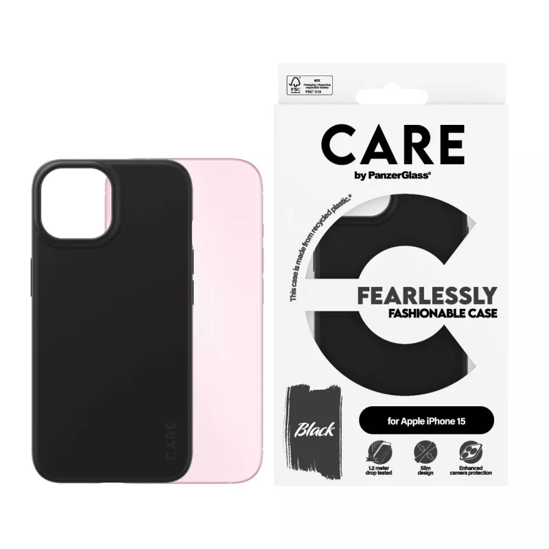 Dangtelis PanzerGlass CARE by ® madingas dėklas Juoda iPhone 15