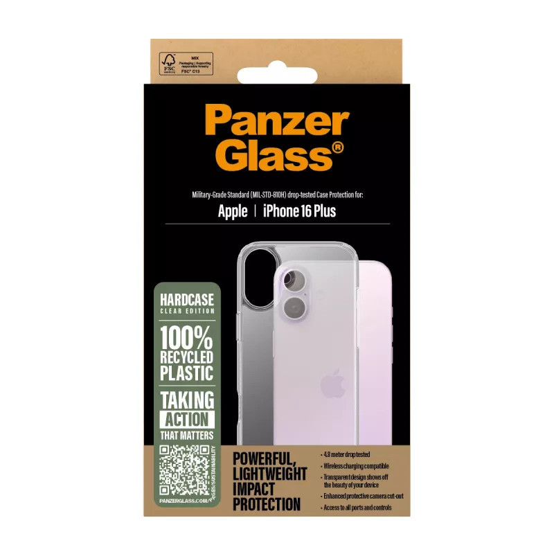 „Cover PanzerGlass HardCase“ permatomas, skirtas „iPhone '24“ 6,7 col.