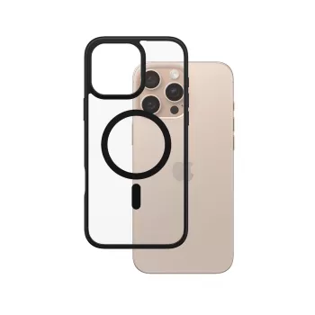 PanzerGlass ® HardCase permatomas su juodu MagSafe rėmeliu iPhone 16 Pro Max