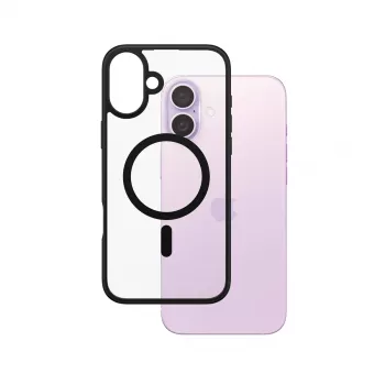 PanzerGlass ® HardCase skaidrus su juodu MagSafe ir rėmeliu, skirtas iPhone 16 Plus