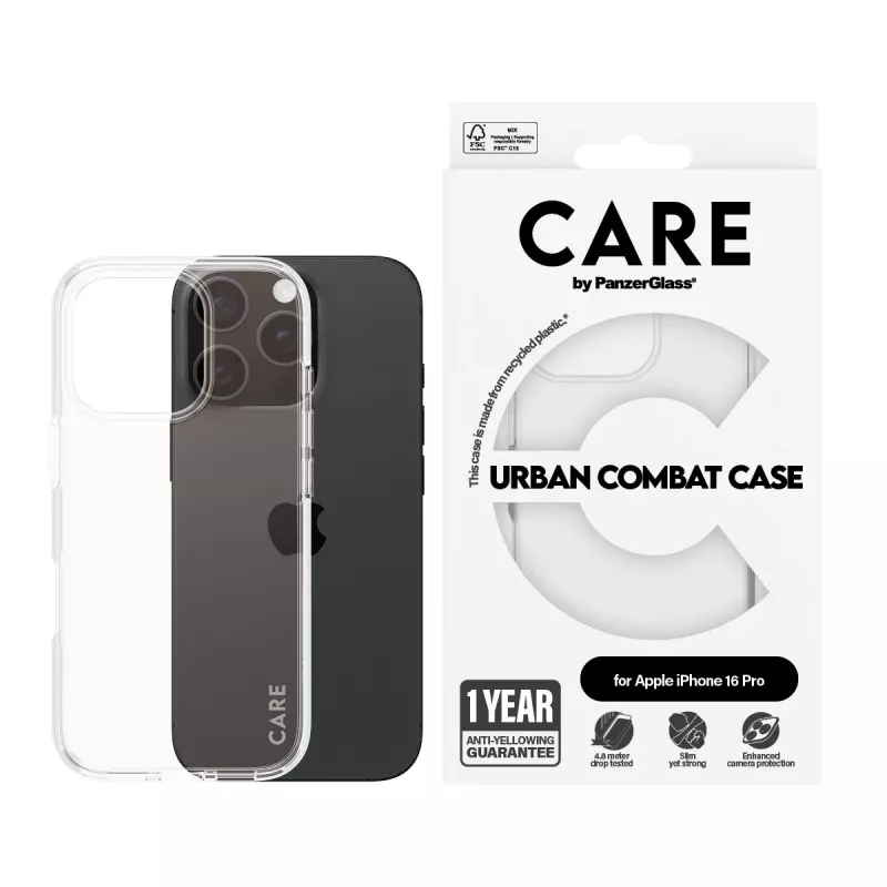 Cover PanzerGlass CARE by Flagship dėklas Transparent Urban Combat iPhone '24 6.3 inch Pro