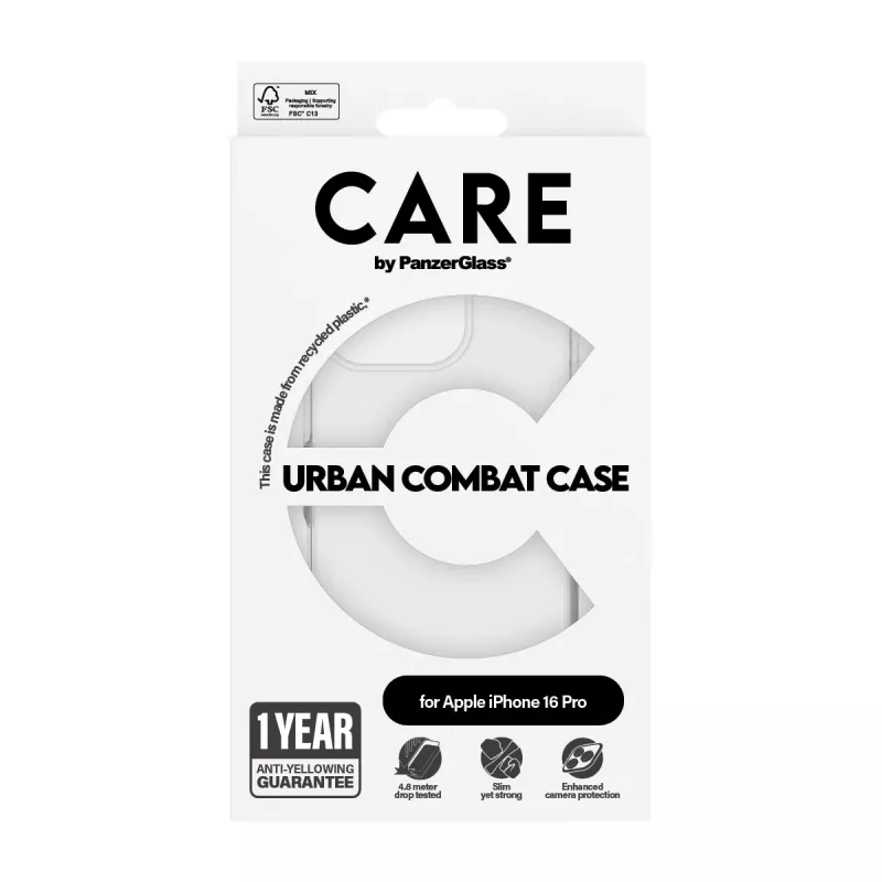 Cover PanzerGlass CARE by Flagship dėklas Transparent Urban Combat iPhone '24 6.3 inch Pro