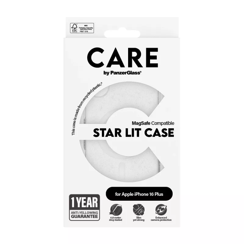 PanzerGlass CARE™ by ® Urban Combat Case Star Lit w. White MagSafe iPhone 16 Plus
