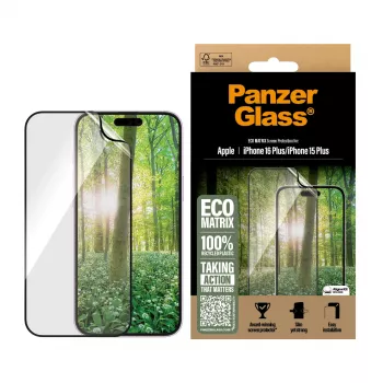 PanzerGlass ® ECO MATRIX ekrano apsauga iPhone 16 Plus | 15 Plus | itin plati apsauga