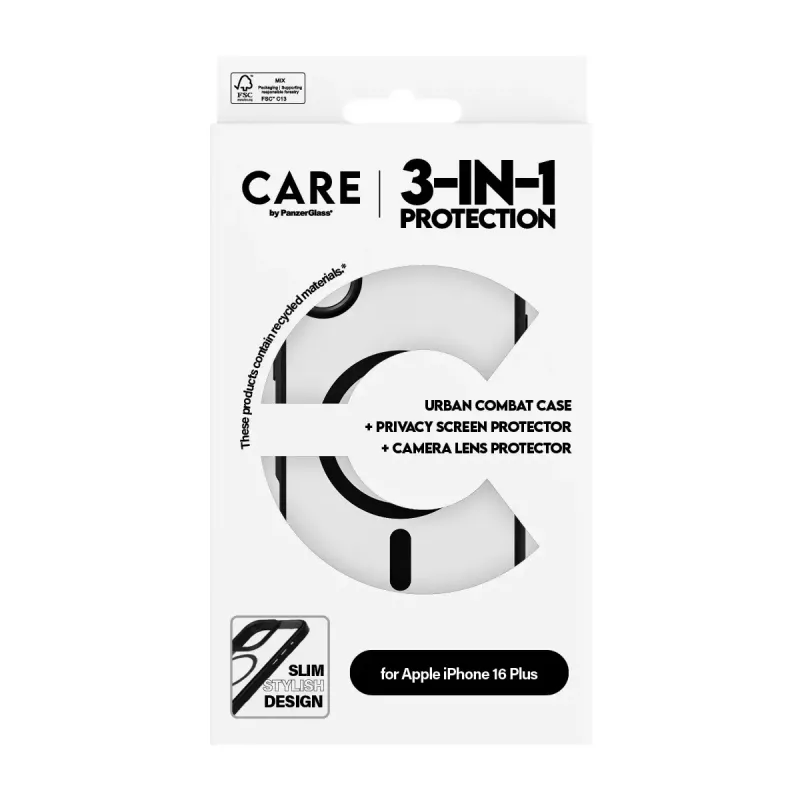 PanzerGlass ® | CARE by ® Flagship 3-in-1 Privatumo Rinkinys iPhone 16 Plus