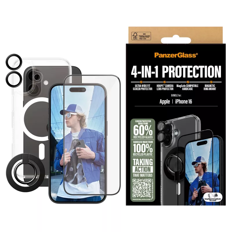 „PanzerGlass“ 4-in-1 apsaugos rinkinys, skirtas „iPhone '24 6.1“
