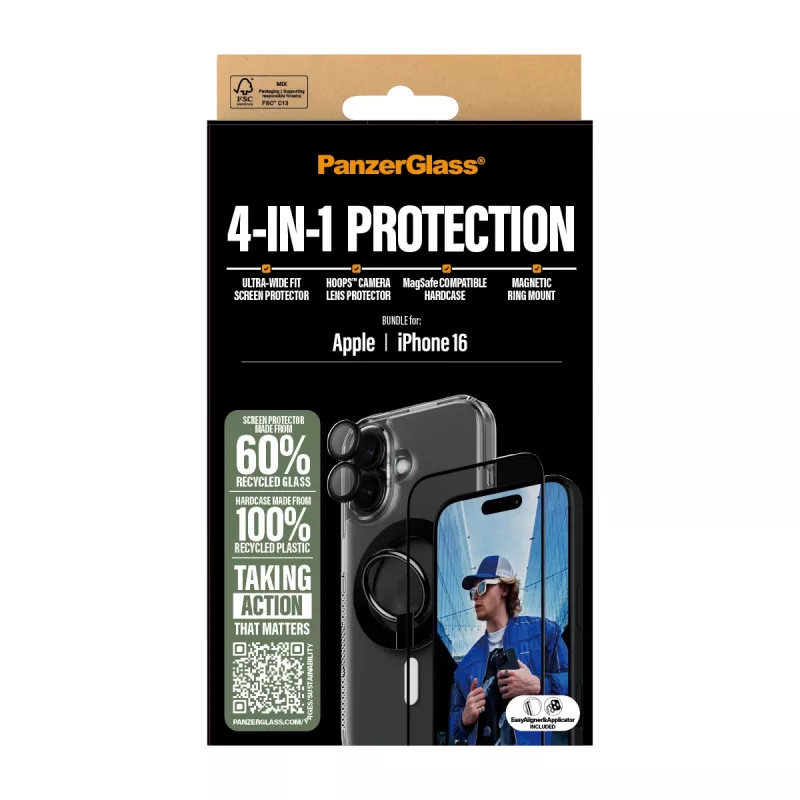„PanzerGlass“ 4-in-1 apsaugos rinkinys, skirtas „iPhone '24 6.1“