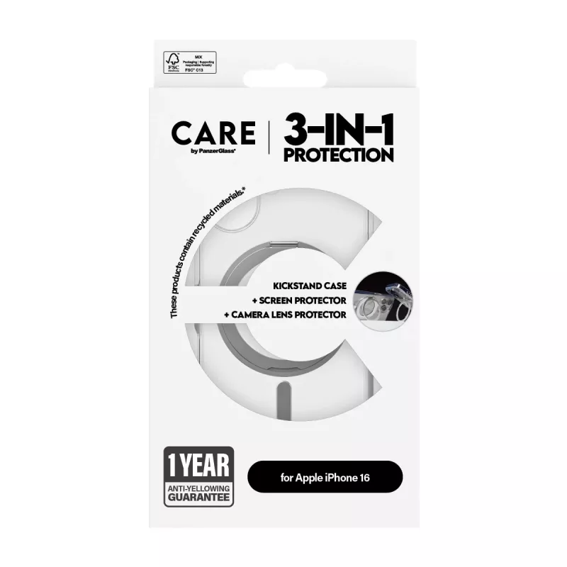 PanzerGlass CARE 3-in-1 keraminis rinkinys iPhone 16