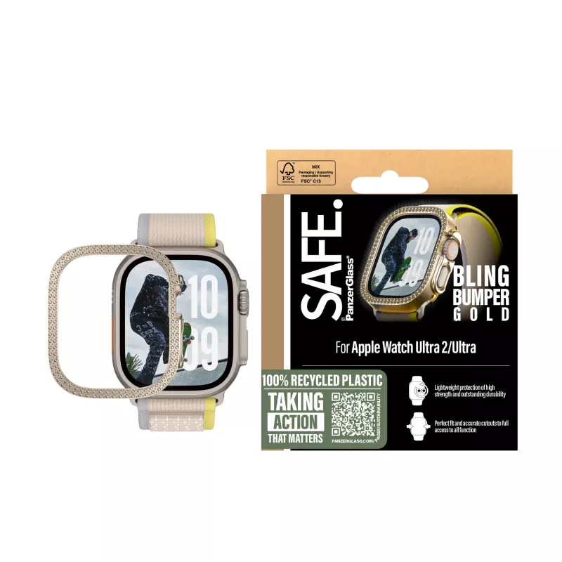 PanzerGlass SAFE. by ® Bling Bumper Gold Apple Watch Ultra 3 | Ultra 2 | Ultra | 49mm