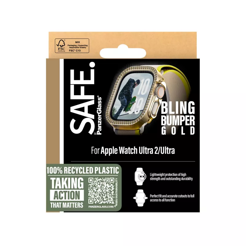 PanzerGlass SAFE. by ® Bling Bumper Gold Apple Watch Ultra 3 | Ultra 2 | Ultra | 49mm