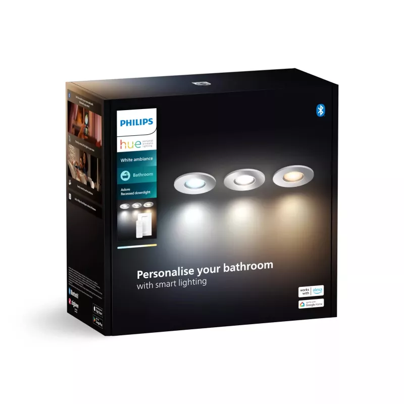 Įleidžiamas šviestuvas Philips Hue White Ambiance Adore 3x350 lm, pritemdomas, reguliuojamos baltos šviesos
