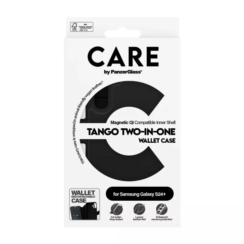 PanzerGlass CARE™ by ® Tango 2-in-1 Wallet Case w. Qi Suderinama Samsung Galaxy S24+